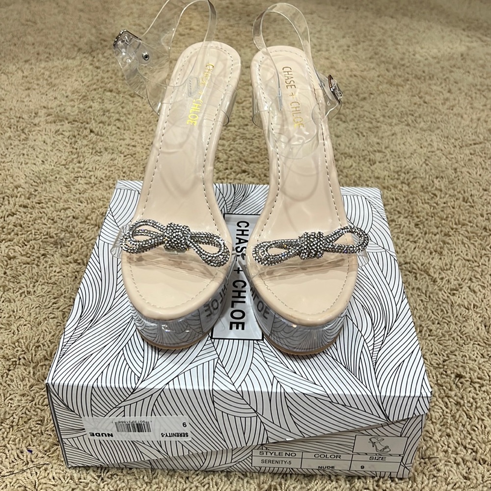 Chase + Chloe Serenity-5 heels Nude size 9.  Gunmetal size 9.  Tried on only.